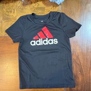 Adidas Kids Black T-Shirt with Red Logo
